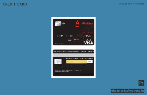 Belarus Alfa Bank Visa-Kartenbeispiel-Vorschau